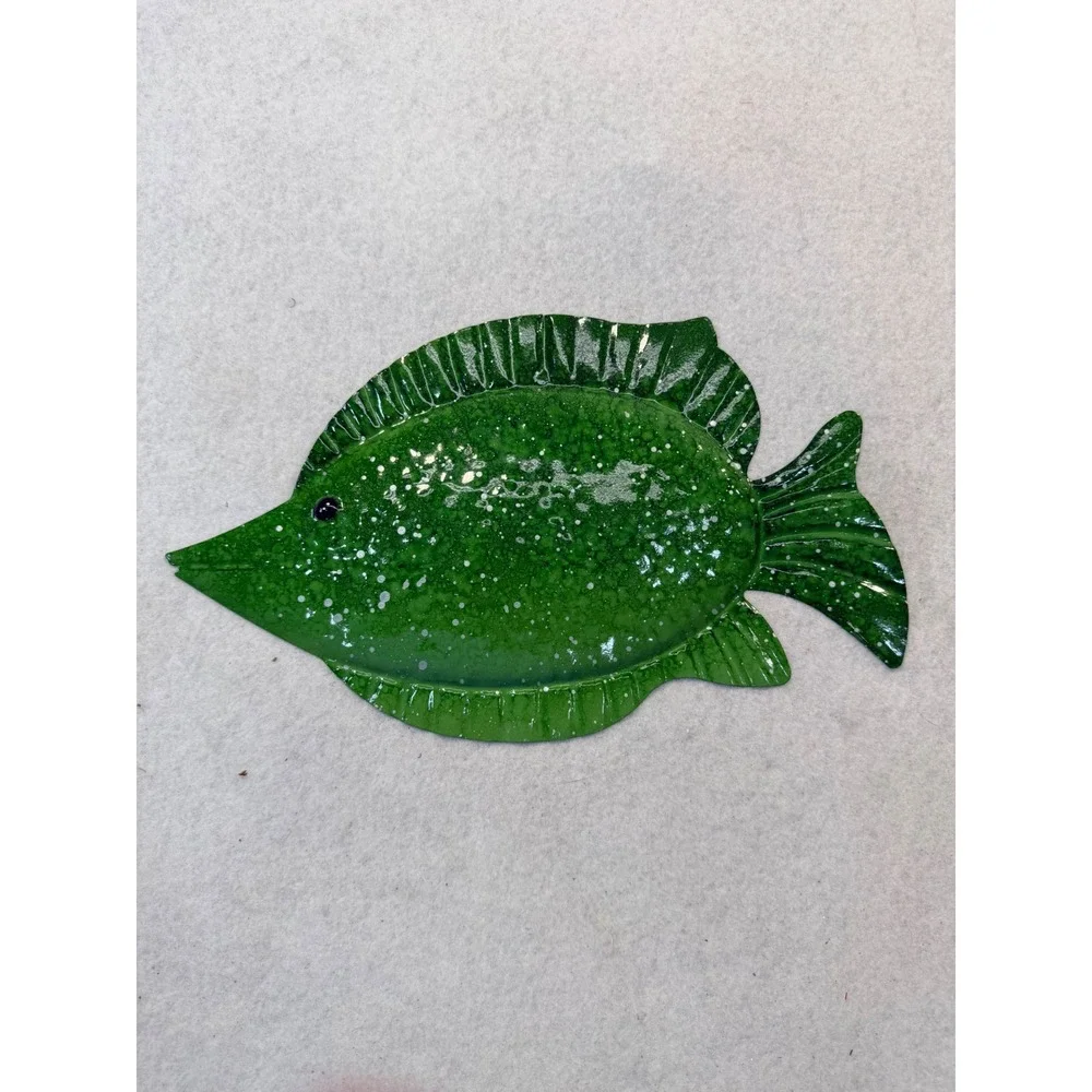 Set of 4 Colorful Metal Tropical Fish Wall Art 10.5in Coastal Nautical Decor